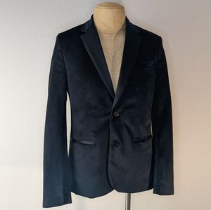 G by Guess M Men's 2 button black velvet blazer